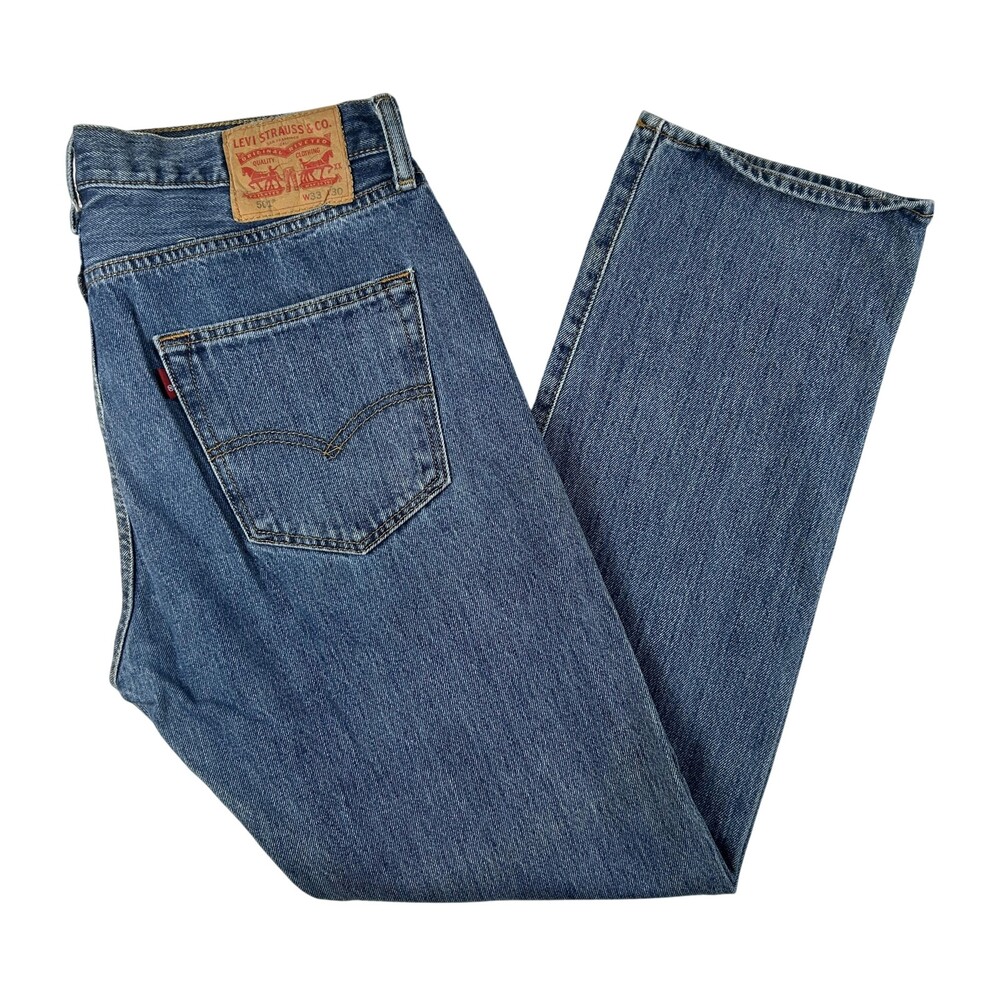 Levis 501 Jeans Mens 33x30 Medium Wash Denim Regular Straight Button Fly Y2K